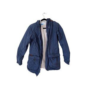 Columbia Women's Blue‎ Sherpa Lining Hoodie Parka Size M Zip Up Jacket Winter